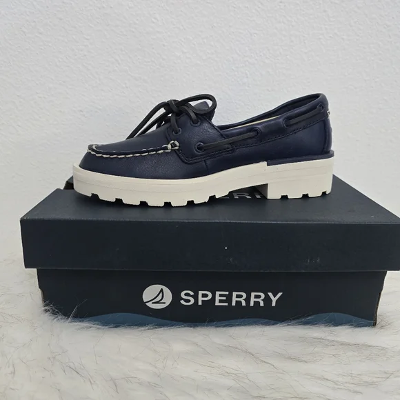 Sperry Chunky Boat Shoes Women's 6 Navy - Picture 1 of 5